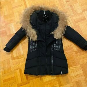 RUDSAK Black Quilted Puffer with Faux Fur Hood